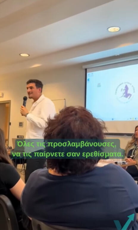 Βίντεο/Call to Action Τρεις εικόνες προώθησης: banner Velos, προσωπικό βίντεο εμπνευστή, και παρουσίαση σε σχολική εκδήλωση με μαθητές και εκπαιδευτικούς.